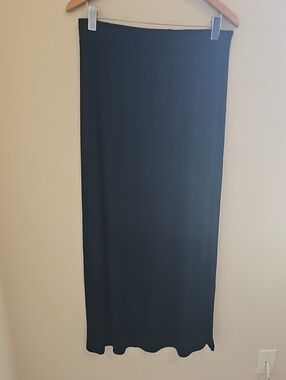 Classic Black‎ Maxi Skirt - Women's Long Straight Skirt Size 1X Elastic Waist
